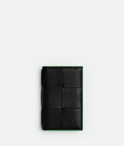 Bottega Veneta Cassette Flap Card Case Black / Parakeet Online