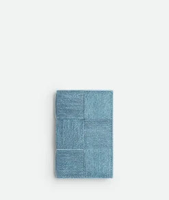 Bottega Veneta Cassette Flap Card Case Blue melange/ice Clearance