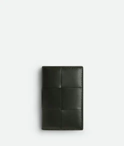 Bottega Veneta Cassette Flap Card Case Dark green/agate grey Online
