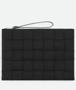 Bottega Veneta Cassette Large Flat Pouch Black