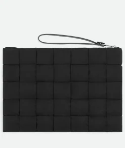 Bottega Veneta Cassette Large Flat Pouch Black