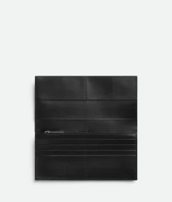 Bottega Veneta Cassette Long Wallet With Coin Purse Black Outlet