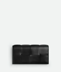 Bottega Veneta Cassette Long Wallet With Coin Purse Black/parakeet Online