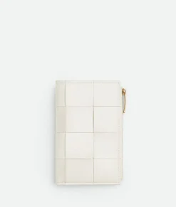 Bottega Veneta Cassette Medium Bi-Fold Wallet White Clearance