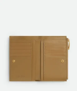 Bottega Veneta Cassette Medium Bi-Fold Wallet Dark praline / Sea salt New