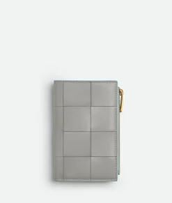 Bottega Veneta Cassette Medium Bi-Fold Wallet Sterling/zenith Outlet