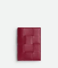 Bottega Veneta Cassette Passport Case Dark red / Bliss washed Sale