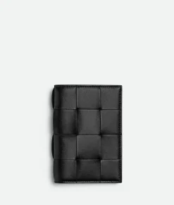 Bottega Veneta Cassette Passport Holder Black/parakeet Outlet