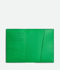 Bottega Veneta Cassette Passport Holder Black/parakeet Outlet