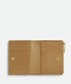 Bottega Veneta Cassette Small Bi-Fold Wallet Dark praline / Sea salt Discount