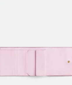 Bottega Veneta Cassette Tri-Fold Wallet With Origami Coin Purse Dark red / Bliss washed New