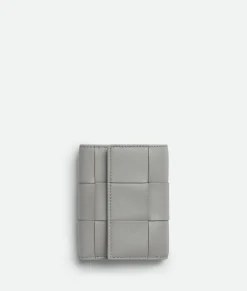 Bottega Veneta Cassette Tri-Fold Zip Wallet Sterling/zenith Hot
