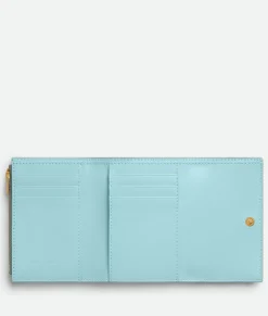 Bottega Veneta Cassette Tri-Fold Zip Wallet Sterling/zenith Hot