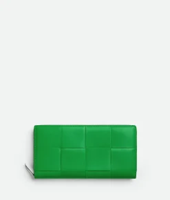 Bottega Veneta Cassette Zip Around Wallet Parakeet New