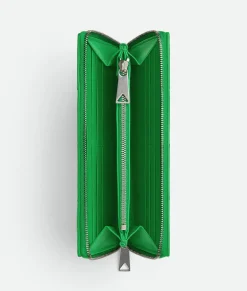 Bottega Veneta Cassette Zip Around Wallet Parakeet New