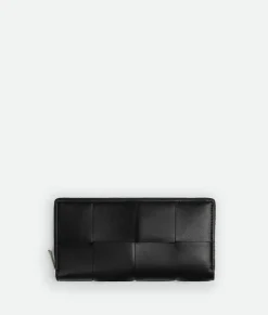 Bottega Veneta Cassette Zip Around Wallet Black Online