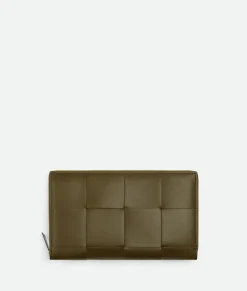 Bottega Veneta Cassette Zip Around Wallet Mud New