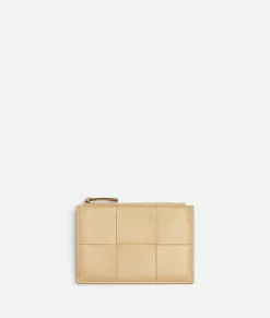 Bottega Veneta Cassette Zippered Card Case Porridge Outlet