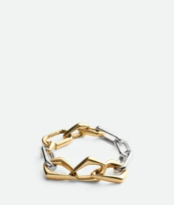 Bottega Veneta Chain Bracelet Silver/yellow gold Outlet