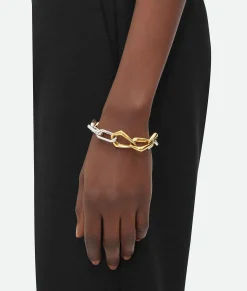 Bottega Veneta Chain Bracelet Silver/yellow gold Outlet