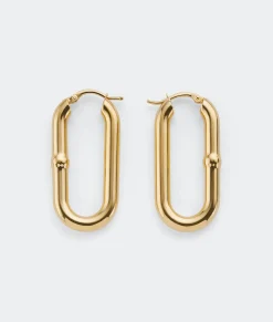 Bottega Veneta Chain Hoop Earrings Yellow gold Online
