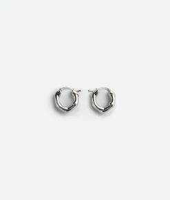 Bottega Veneta Chain Hoop Earrings Silver Best