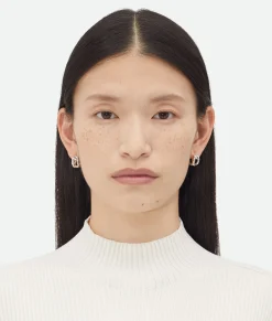 Bottega Veneta Chain Hoop Earrings Silver Best