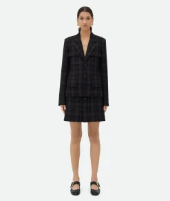 Bottega Veneta Checked Cotton Mouline Jacket Blue/brown Online