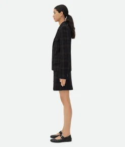 Bottega Veneta Checked Cotton Mouline Jacket Blue/brown Online