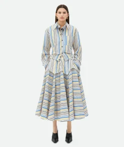 Bottega Veneta Checked Cotton Shirt White/blue/black Discount