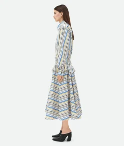 Bottega Veneta Checked Cotton Shirt White/blue/black Discount