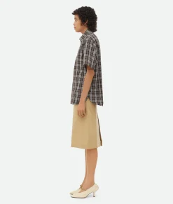 Bottega Veneta Checked Cotton Shirt Fondant/dove/mint New
