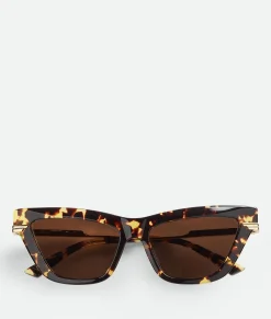 Bottega Veneta Classic Acetate Cat Eye Sunglasses Havana / Gold / Brown