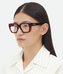 Bottega Veneta Classic Acetate Square Eyeglasses Havana/transparent Best
