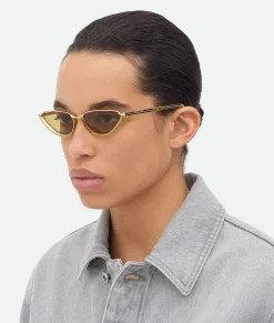 Bottega Veneta Classic Cat Eye Sunglasses Yellow/brown Discount