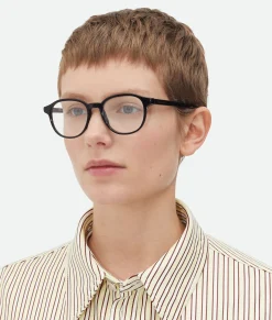 Bottega Veneta Classic Panthos Eyeglasses Black/transparent