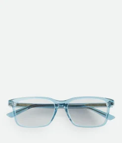 Bottega Veneta Classic Rectangular Eyeglasses Light blue/transparent Best