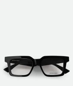 Bottega Veneta Classic Recycled Acetate Square Eyeglasses Black/transparent Best