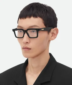 Bottega Veneta Classic Recycled Acetate Square Eyeglasses Black/transparent Best