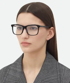 Bottega Veneta Classic Square Eyeglasses Black/transparent Best