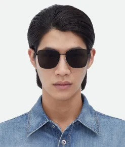 Bottega Veneta Classic Square Sunglasses Black / Grey Sale