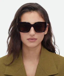 Bottega Veneta Classic Square Sunglasses Havana / Brown Outlet