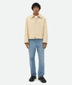 Bottega Veneta Coated Cotton Zip Blouson Ecru Online