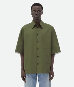 Bottega Veneta Compact Cotton Shirt Thyme Outlet