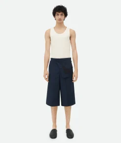Bottega Veneta Compact Cotton Shorts Wave Best
