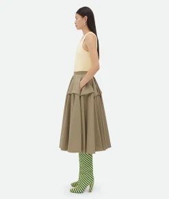 Bottega Veneta Compact Cotton Skirt Sand