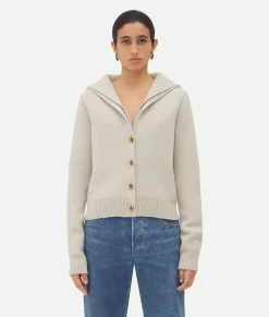 Bottega Veneta Compact Wool Cardigan Moon Hot