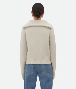 Bottega Veneta Compact Wool Cardigan Moon Hot