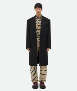 Bottega Veneta Compact Wool Coat Black Best