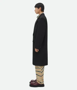 Bottega Veneta Compact Wool Coat Black Best